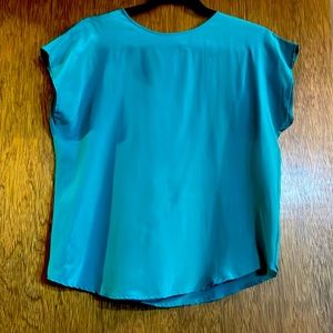 Elegant pure silk blouse. Teal.  Size:9/10